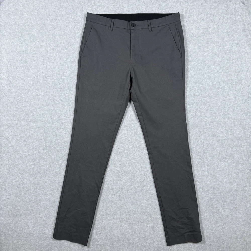 Bonobos Mens Tech Chino Slim Pant Charcoal Grey 32x34 (Fits 33x31) - Picture 1 of 16